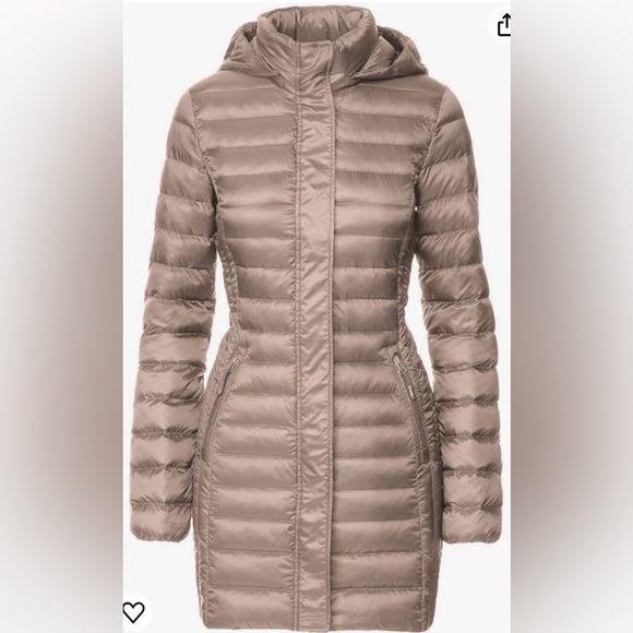 32 Degrees Ultra-Light Down Long Jacket, Tan/Light Brown, Size S, EUC - Picture 4 of 11